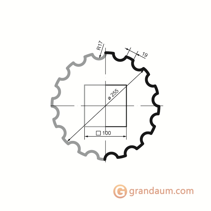 Prestige decor LC 101-21 тело с каннелюрами без покр Half (2,00м)