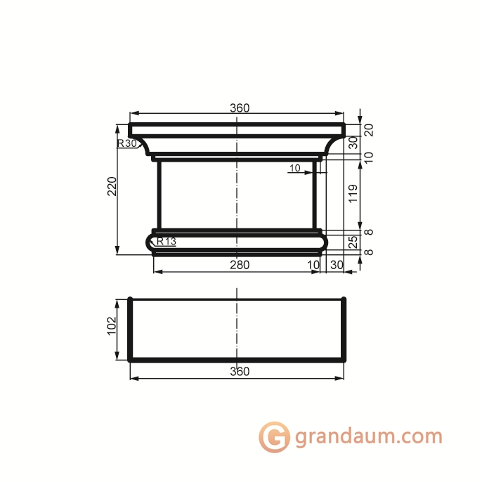 Prestige decor PC 110 капитель без покрытия