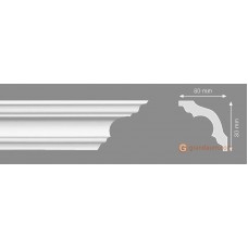 Потолочный плинтус с гладким профилем, багет Homestar K-80 80*80ММ